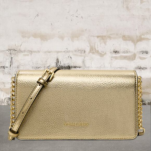 Michael Kors NWT Jet Set Travel Medium Metallic Crossbody Bag & Wallet - Picture 5 of 8